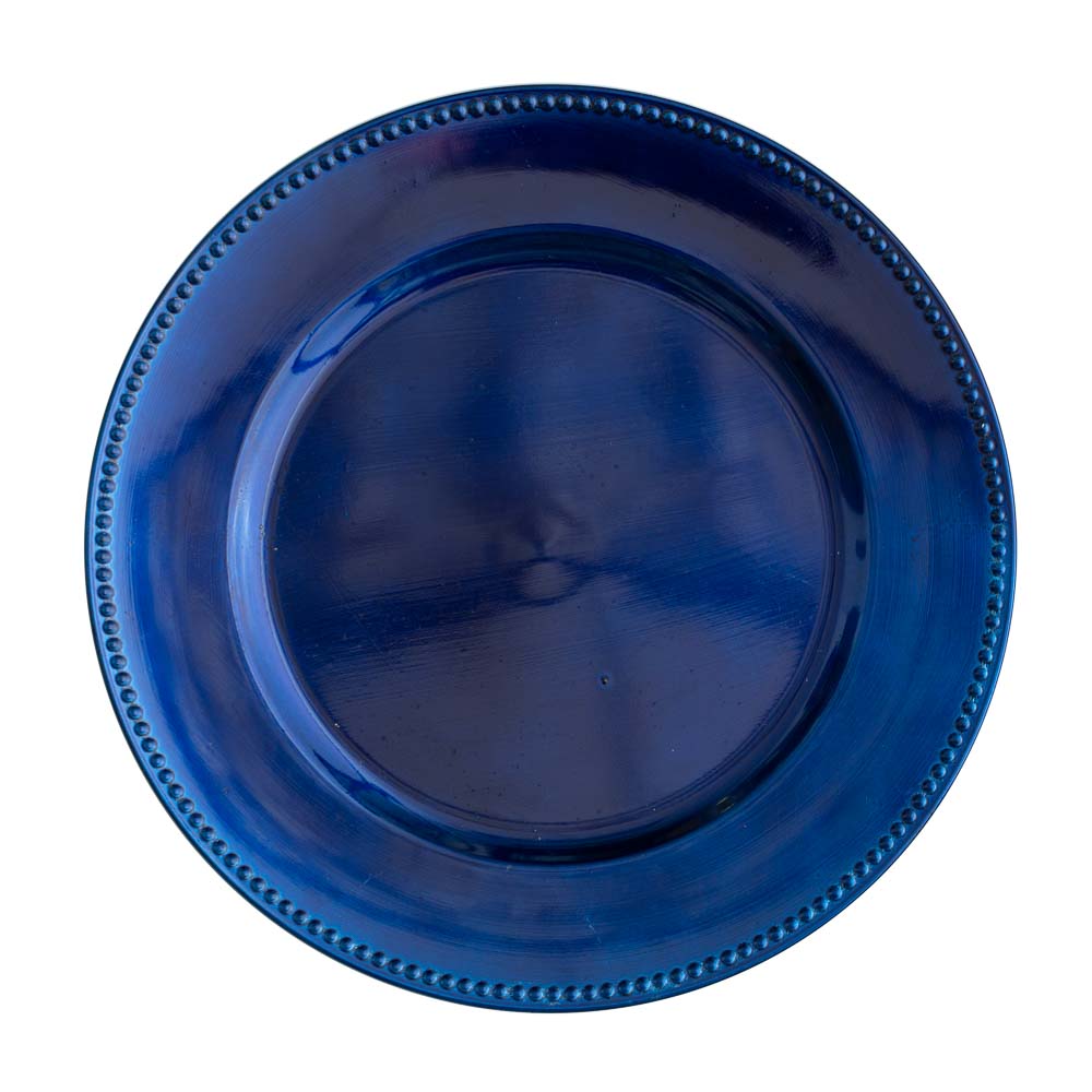 Richland Beaded Charger Plate 13" Royal Blue Set of 24