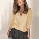 thumbnail image 2 of Blusa de encaje con cuello en V y botones de manga completa para mujer, informal, holgada, de verano, a la moda Fridja  ghj987+2041, 2 of 7
