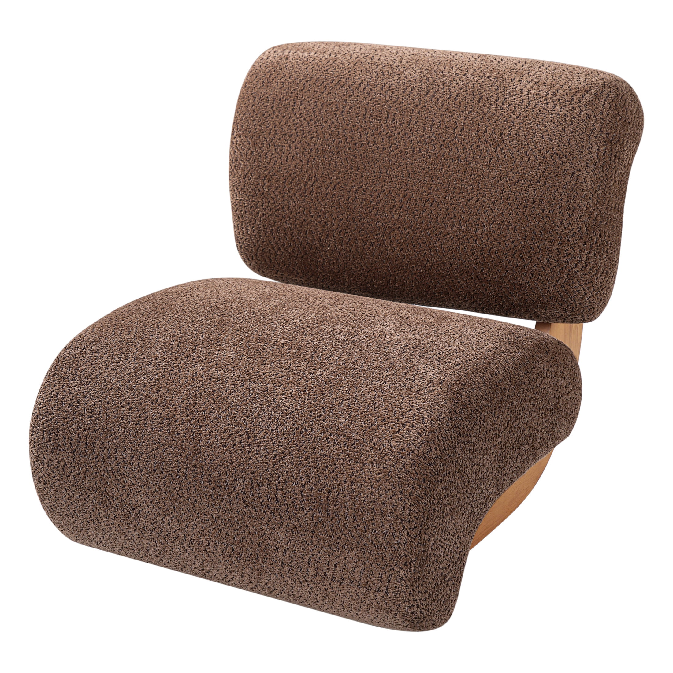 Christopher Knight Home 28.9" Boucle Accent Lounge Chairs with Curved Backrests, Set of 2, Brown