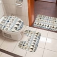 thumbnail image 5 of Ocean Nautical Bathroom Rugs Set Vintage Blue Beige Seahorse Shell Anchor Boat Ropes Non Slip Absorbent Soft Bath Mats 3 Piece Set with Bathroom Rug, U-Shaped Floor Mat, Toilet Seat Cover Small Size, 5 of 9