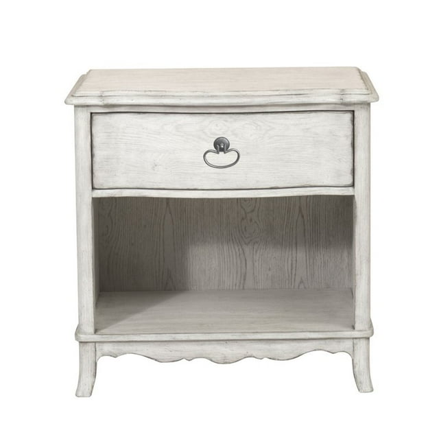 Home Fare Beachcomber 1 Drawer Nightstand in Driftwood White