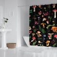 thumbnail image 2 of Colorful Mushroom Forest Black Pattern Shower Curtain 72"x84" ,Bathroom Decorative Shower Curtains Set with 12 Hooks,Modern Waterproof Washable Shower Curtain, 2 of 6