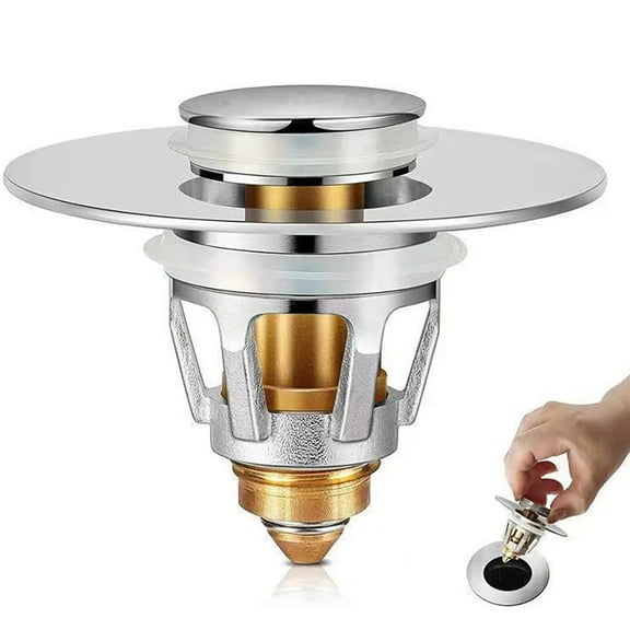 2-in-1 Universal Sink Drain Stopper, Replacement for Broken or Missing Plugs