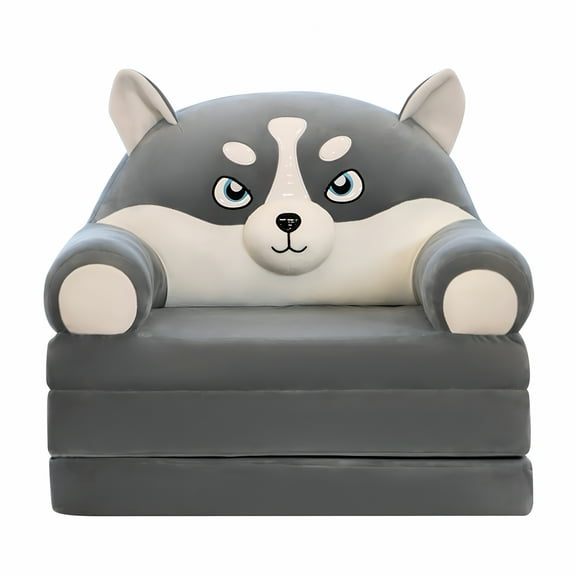 LAMIRO Bean Bag Cushions Plush Foldable Kids Sofa Backrest Armchair 2 In 1 Foldable Children Sofa Cute Cartoon Lazy Sofa Children Flip Open Sofa Bed For Living Room Bedroom Without Liner Filler