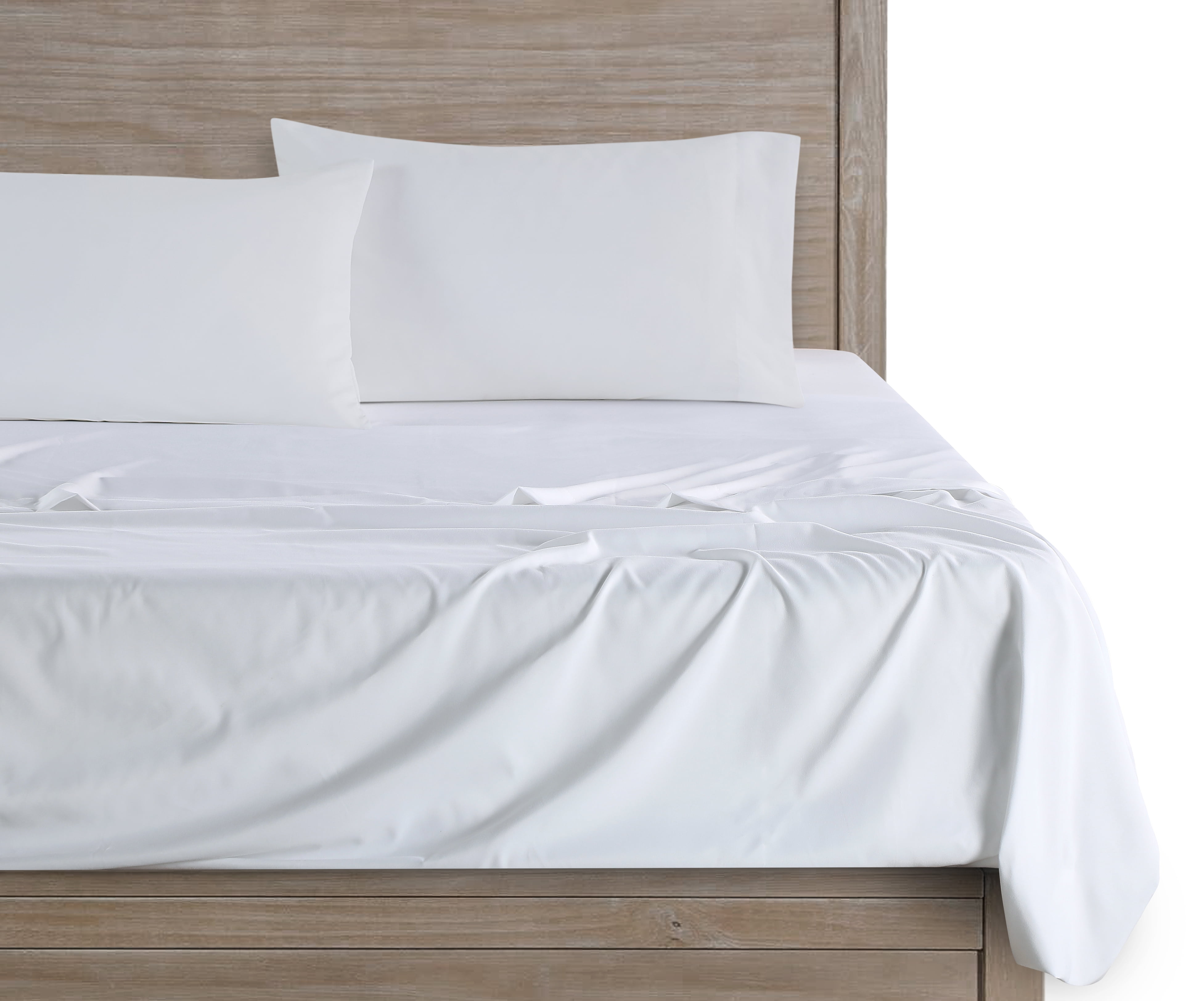 Mainstays Comfort Chill Microfiber Pillowcase Set, Standard/Queen, Arctic White, 2 Piece