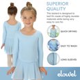 thumbnail image 4 of Elowel Girls Leotard Toddlers Long Sleeve Skirted Dress for Gymnastics Dance Ballet Light Blue Size 2-4, 4 of 7