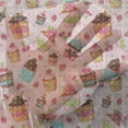 thumbnail image 3 of Pink Tulle Curtains with Rod Pocket, Kitchen Cupcakes Muffins Strawberries and Cherries Food Eating Sweets Print, Sheer Drape for Wedding Party 2 Panels, 7 Sizes, Pale Pink and Brown, by Ambesonne, 3 of 3