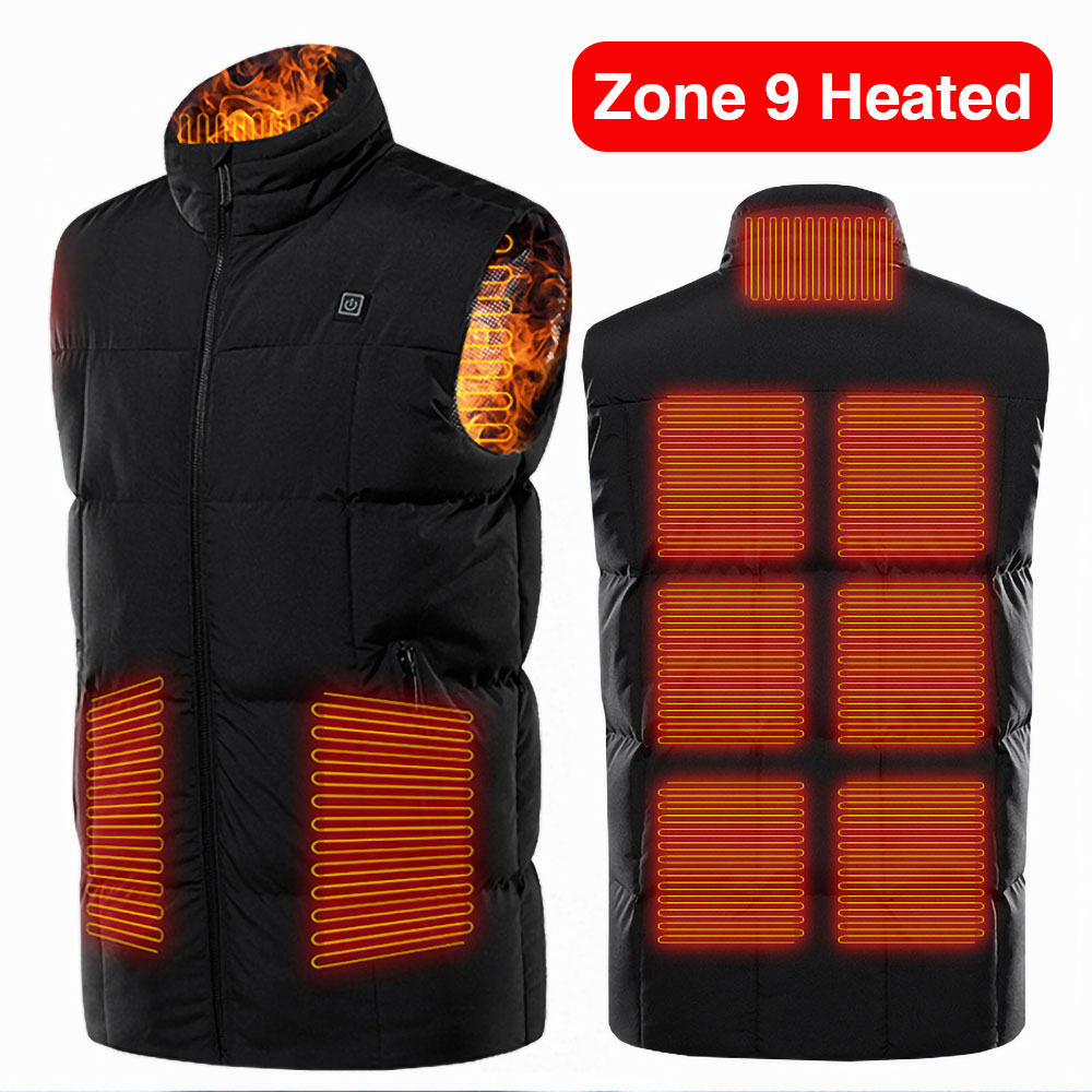 CVLIFE Electric Heated Jacket Vest Women Men Thermal Coat Warm Up Winter Outwear Waterproof Windproof Body Warmer USB Heating Pad with Power Bank(10000mAh) - image 3 of 8