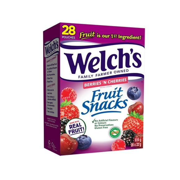 Welch's Berries 'n Cherries Snacks, 28 count Berries 'n Cherries Fruit Snacks