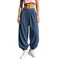 thumbnail image 3 of Sweatpants Women Zaewscy Women Fashion Solid Casual Elastic Waist Long Sweatpants With Pockets Blue L, 3 of 9