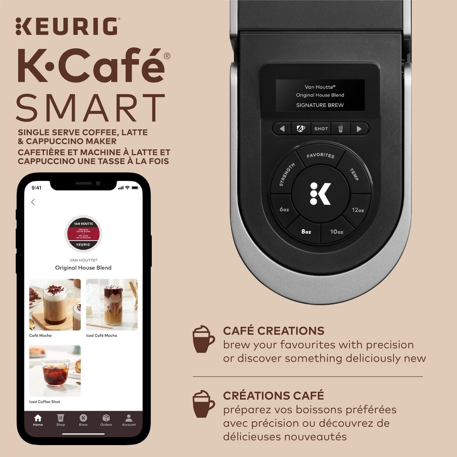 Keurig K-Café SMART, Single Serve K-Cup Pod Coffee, Latte and Cappuccino Maker