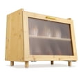 thumbnail image 1 of Caja para Pan de Bambú de 2 Niveles - Panera para Cocina con Ventana Transparente y Gran Capacidad de Almacenamiento - Ideal para Pan Casero, Baguettes, Pasteles y Muffins - Acabado NaturalCaja para P, 1 of 7