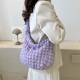 thumbnail image 4 of Bolso Mujer Color Nylon Burbujas Plisadas para Viajes Oficina (púrpura), 4 of 9