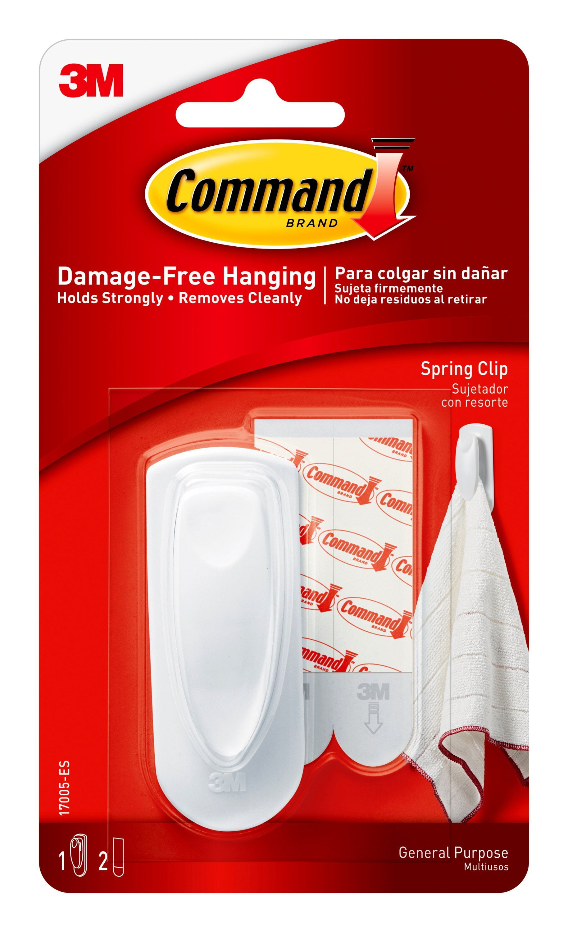 Command Spring Clip, 1 Clip, 2 Medium Strips
