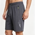 thumbnail image 4 of Xdegoge Athletic Running Shorts for Men Quick Dry Workout Gym Shorts with Zipper Pockets Elastic Waist Drawstring Breathable Activewear for Exercise Fitness Training, 4 of 5