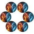 thumbnail image 3 of GZHJMY Fire Dragon and Water Dragon Round Placemats 15.4in, Washable Heat Resistant Table Mats for Dining Tables Kitchen Wedding Party Decoration Plate Mats Set of 1 Table Mat, 3 of 7