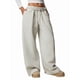thumbnail image 2 of Pantalones Deportivos de Pierna para Mujer, Holgados, con Cordón, de Cintura Alta y Bolsillos Gris M, 2 of 9