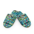thumbnail image 2 of COEQINE Butterfly Teal Slippers for Women Fall Winter Fluffy Slippers Comfortable Open Toe House Shoes Lightweight Warm Indoor Home Slides for Travel Hotel Bedroom, 46-47, 2 of 7