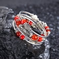 thumbnail image 3 of Fulu Autumn Pulseras Apilables Con Cuentas Para Mujer Boho Wrap Pulsera De Plata En Capas Joyería De Moda Regalos Para Ella (Naranja Brillante), 3 of 5