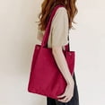 thumbnail image 5 of Bolso de lona de pana, bolso bandolera versátil, color rojo vino, 5 of 5