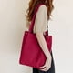 thumbnail image 5 of Bolso de lona de pana, bolso bandolera versátil, color rojo vino, 5 of 5