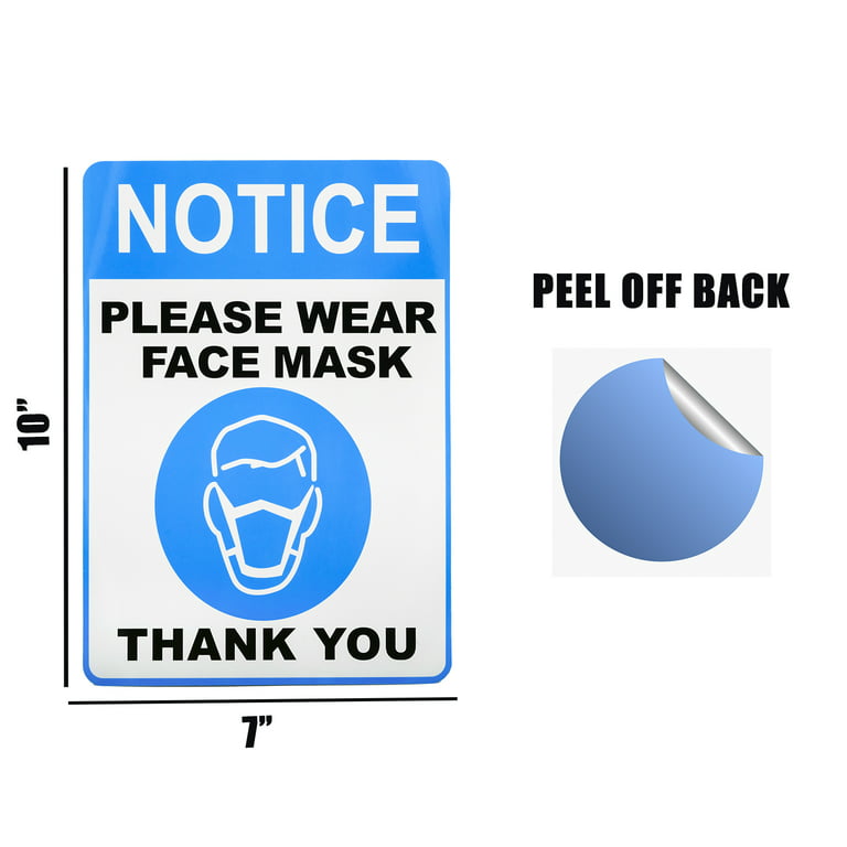 150 Face Mask Required Sticker Sign - Weather Proof, Office Stickers, Office Stickers, Vehicle Decal for Car, School or Business - Walmart.com