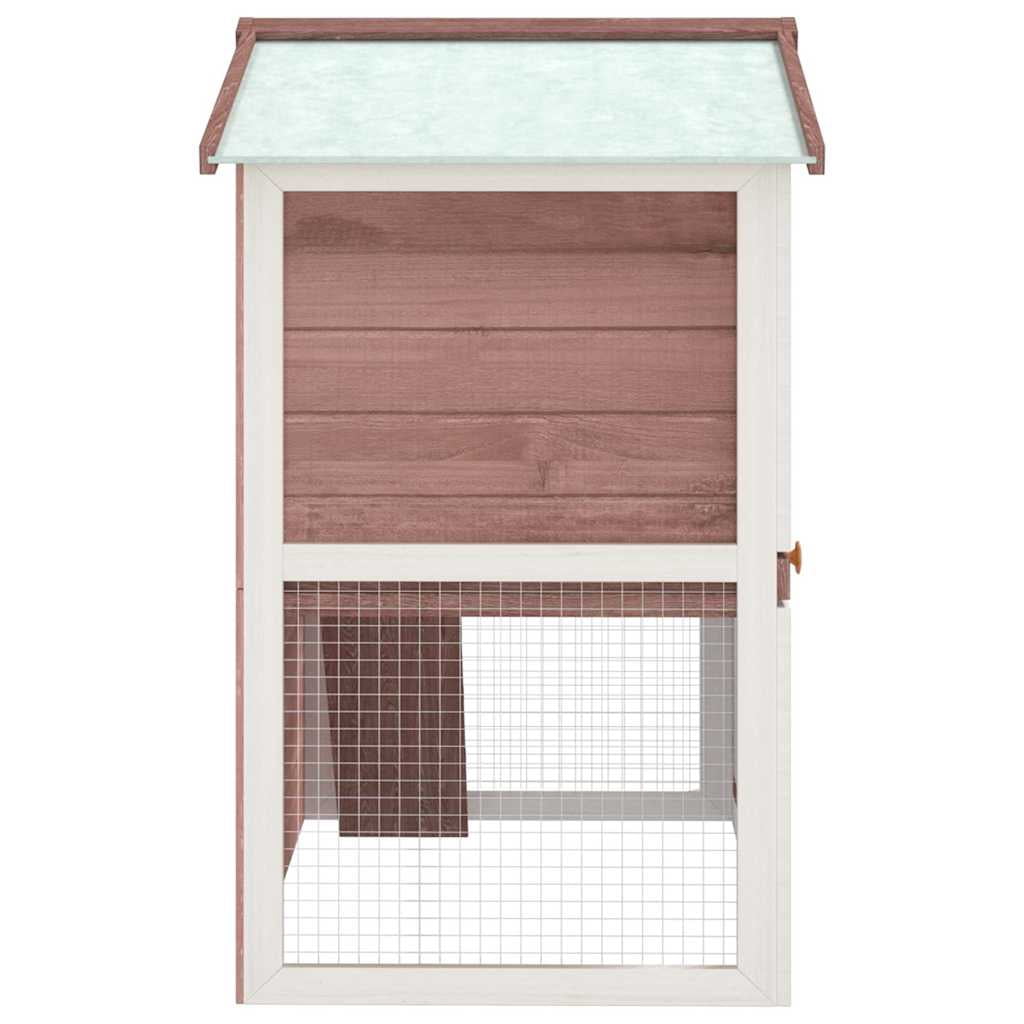 vidaXL Rabbit Hutch Bunny Cage with Pull Out Tray Pet House Solid Pine Wood