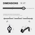 thumbnail image 6 of Muuphra Classic 1" Matte Black Metal Twist Cage Single Curtain Rods,16"-47", 6 of 8