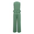 thumbnail image 7 of GILIGEGE Women's 2 Piece Outfit,Vintage Distressed Tie-Dye V-Neck Camisole And Pants Set,Ruffle Peplum Vest Wide Leg Pant Suits,Summer Matching Loungewear,Dressy Casual Vacation Outfits Green 2XL, 7 of 7