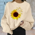 thumbnail image 2 of Jiyugala Sweatshirt Hoodies for Women Winter Fall Round Neck Long Sleeve Graphic No Hood Sunflower Printed Loose Casual Tops, 2 of 6