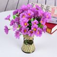 thumbnail image 4 of Yuarrent Flores artificiales de girasol, 2 uds., 5 ramas, 15 cabezas, flores falsas baratas, decoración rústica para bodas, suministros para Flores artificiales púrpura, 4 of 6