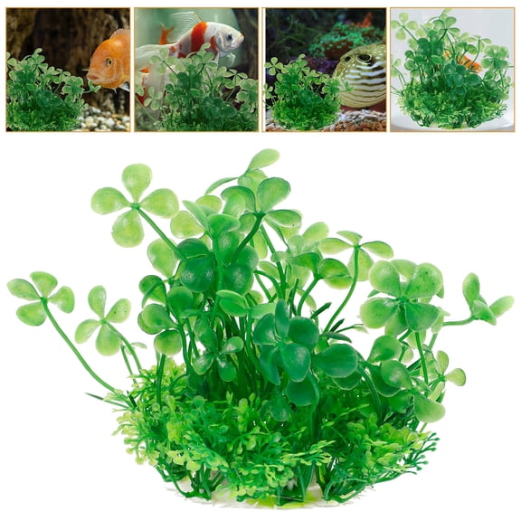 FRCOLOR Artificial St Patrick's Day Plastic Aquarium Plants 2pcs Fish Tank Decoration