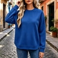 thumbnail image 7 of Women's Waffle Knit Sweatshirt Crew Neck Long Sleeve Drop Shoulder Casual Pullover Top, 7 of 7