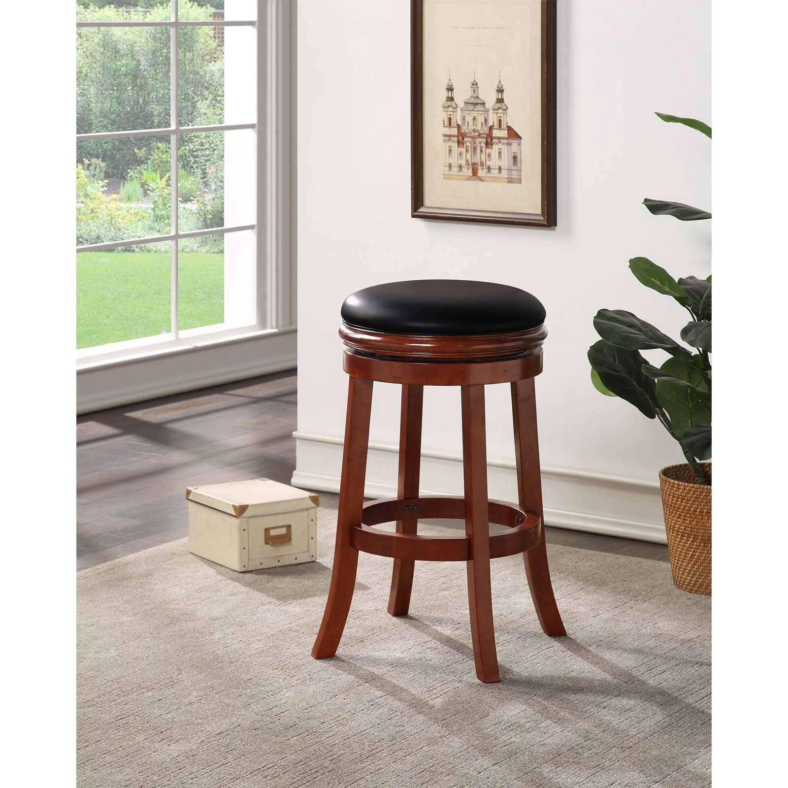Boraam 29in. Backless Swivel Wood Bar Stool - Cherry Finish