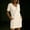 Beige, variant on PWPSG Summer Dresses for Women V Neck Short Sleeve Asymmetrical Button Placket Relaxed Mini Tunic Dress With Dual Practical Side Pockets Green S