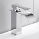 thumbnail image 5 of Matsuzay Grifo de lavabo de acero inoxidable para el hogar, Hotel, dormitorio, baño, lavabo, lavabo, cascada, cubierta, cinta de lavabo montada Juegos de accesorios de baño Negro, 5 of 6