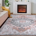 thumbnail image 5 of Danolapsi ChenillePrinted Carpet Foldable Washable Boho Rug Soft Non Slip Mats Non-Shedding Stain Resistant Playroom Mat For Living Room Bedroom Floor Hallway Decor,Orange Red, 5 of 9