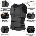 thumbnail image 6 of Vaslanda Neoprene Sauna Suit for Men Waist Trainer Vest Zipper Body Shaper Tank Top with Double Adjustable Belts, 6 of 8