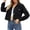 Black, variant on Womens Fashion Cropped Corduroy Shackets Button down Lapel Long Sleeve Jackets Tops Fall Trendy Loose Fit Comfortable Solid Color Outwear with Pockets Blue XXL