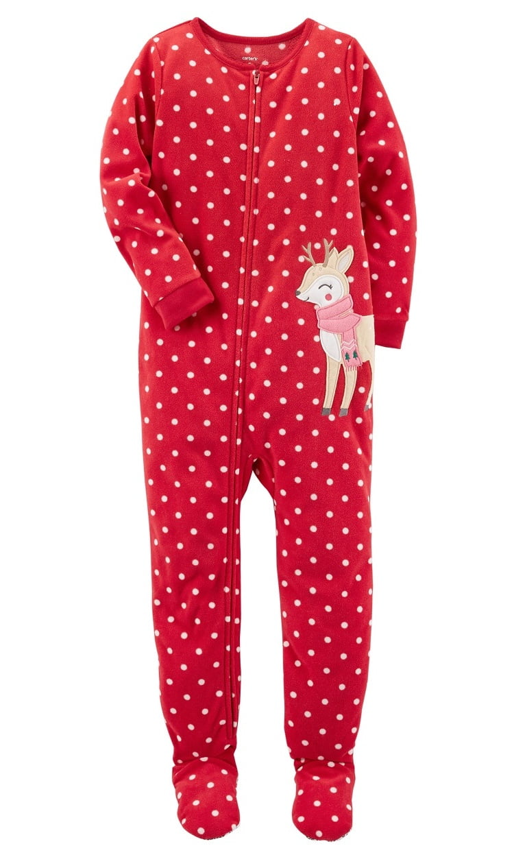 carters baby girl fleece pajamas