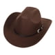 thumbnail image 5 of Sombrero de vaquero occidental, versátil, clásico, para disfraz, con protección solar, de jazz. Estilo A Café, 5 of 9