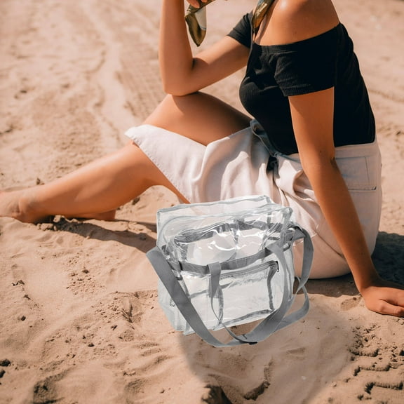 Worgeous Women Beach Pouch Purse Transparent Handbag Shopping Miss