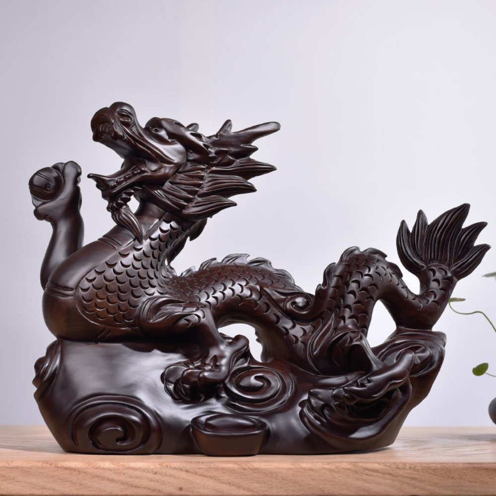Chinese Zodiac Dragon Statue – Feng Shui Animal Figurine, Jade Color