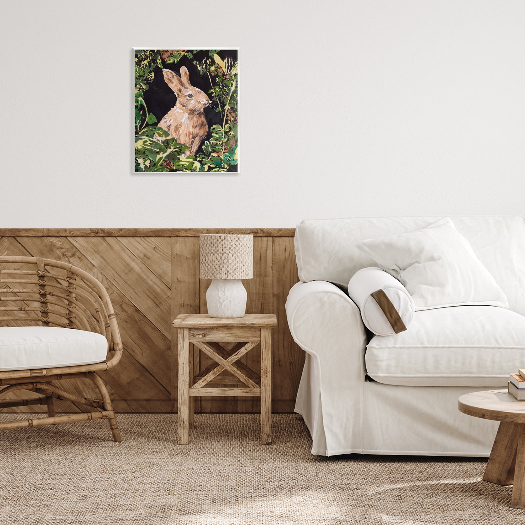 Stupell Industries Wreathed Botanicals Rabbit Wall Plaque Art, design by Melissa Wang