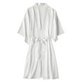 thumbnail image 3 of Bramtres Silk Pajamas Pj Sets Women's Soild Satin Sleepwear Pajamas Bathrobe Nightgown For Bride Wedding Party Nightgowns for Women Womens Pajama Sets Cotton Pajamas White M, 3 of 10