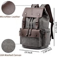 thumbnail image 3 of SPEKSEE Retro Canvas & Leather Laptop Backpack, Unisex 16 Inch Computer Bag for Work Travel & University, Vintage Style Rucksack, 3 of 7