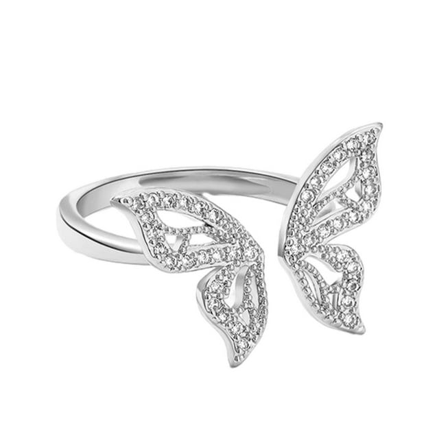 Jumpingount Anillos de mariposa de plata de ley, anillos de artesanía elegantes y exquisitos para mujeres, anillos de plata de ley Ropa, zapatos y accesorios Miscelánea plata