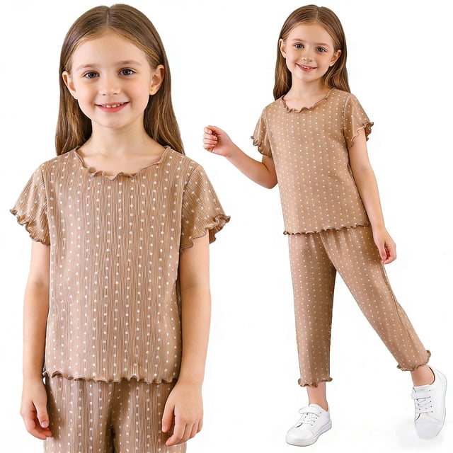 Conjuntos de blusas y camisas de cuello redondo y manga corta. Conjunto de camisas de manga larga y pantalones largos para niños. Conjunto de ropa interior para el hogar. Conjunto de poliéster para ni