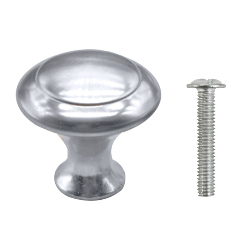 10 Pack Silver Cupboard Knobs Screw For Kitchen Bathroom