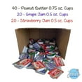 thumbnail image 2 of Peanut Butter and Jelly Single Serve Assortment Bundle - 80 Pieces | 40 Peanut Butter Individual Cups, 20 Grape Jelly and 20 Strawberry Jelly, 2 of 5